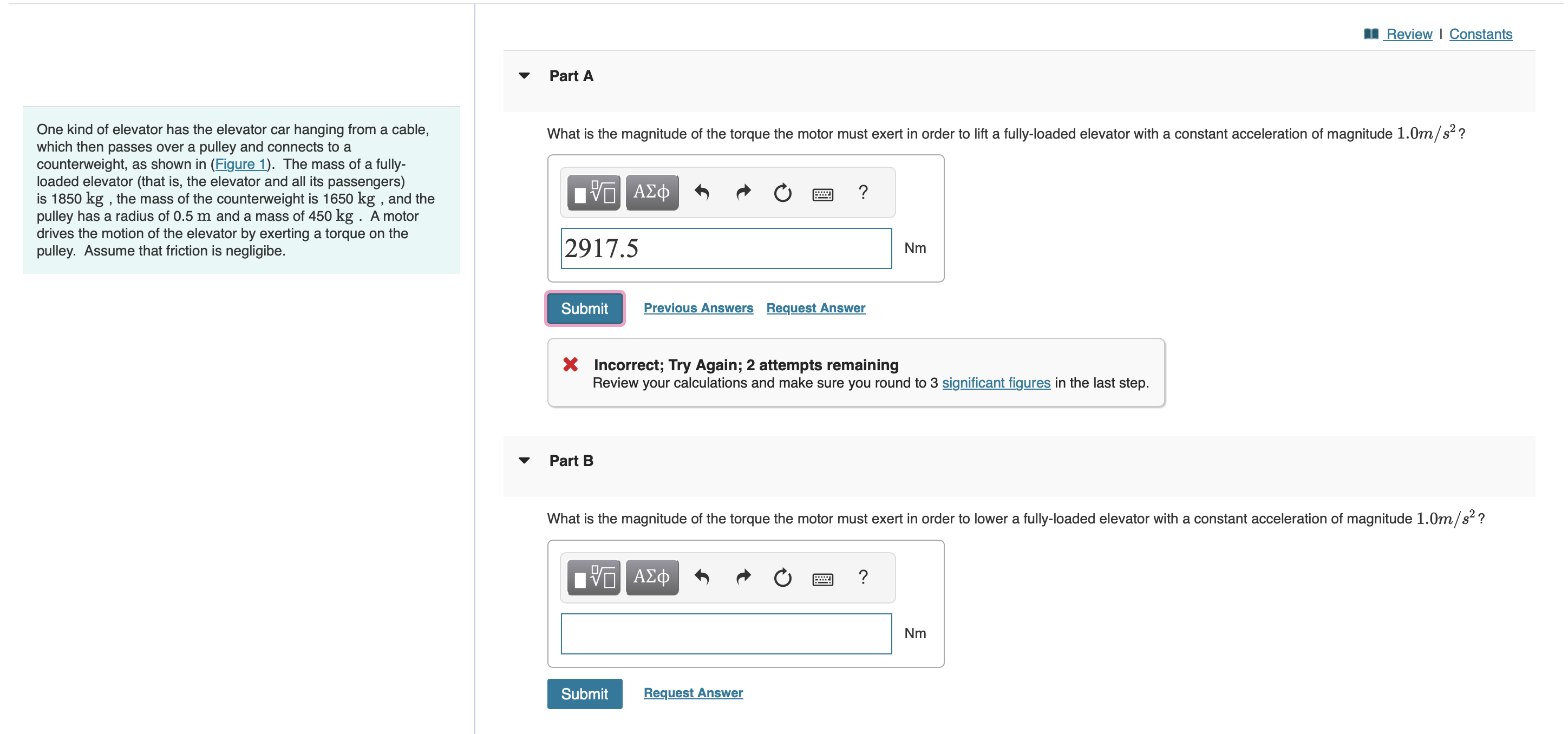 Part A What is the magnitude of the torque the