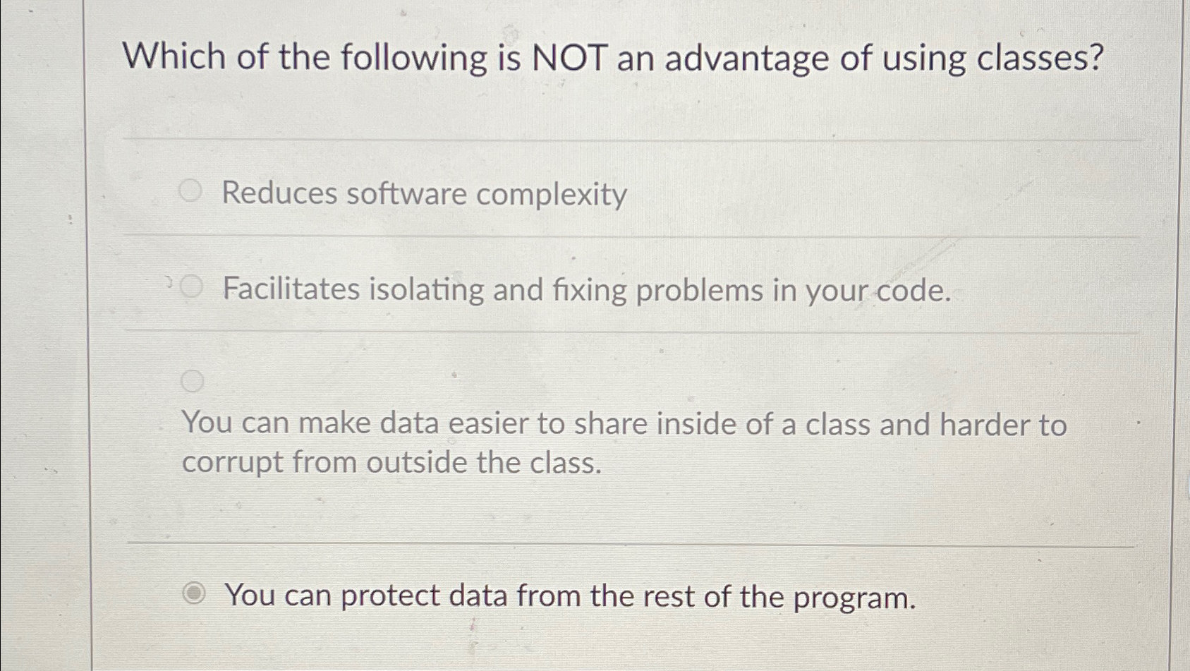 Which of the following is NOT an advantage of