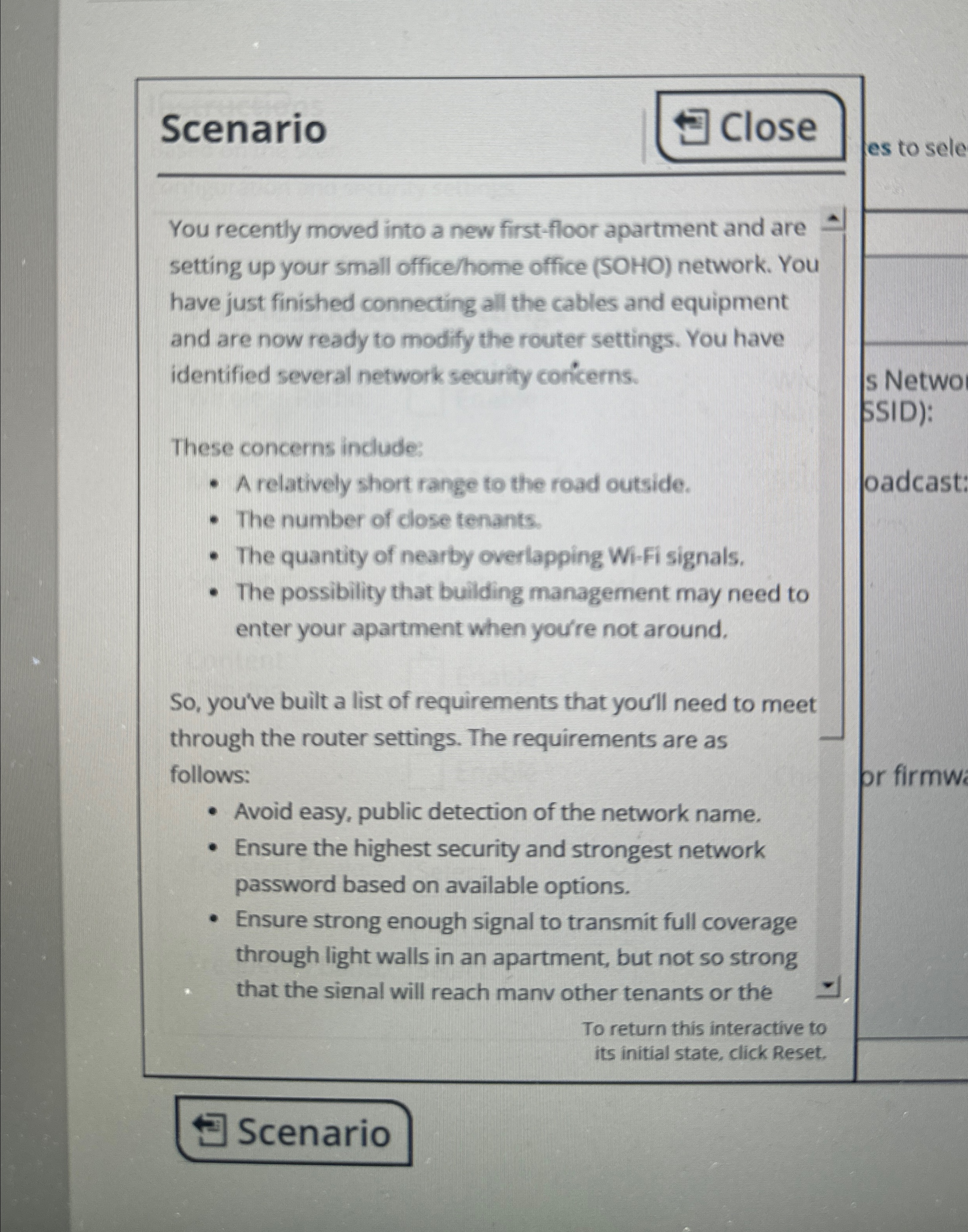 Scenario You recently moved into a new first -