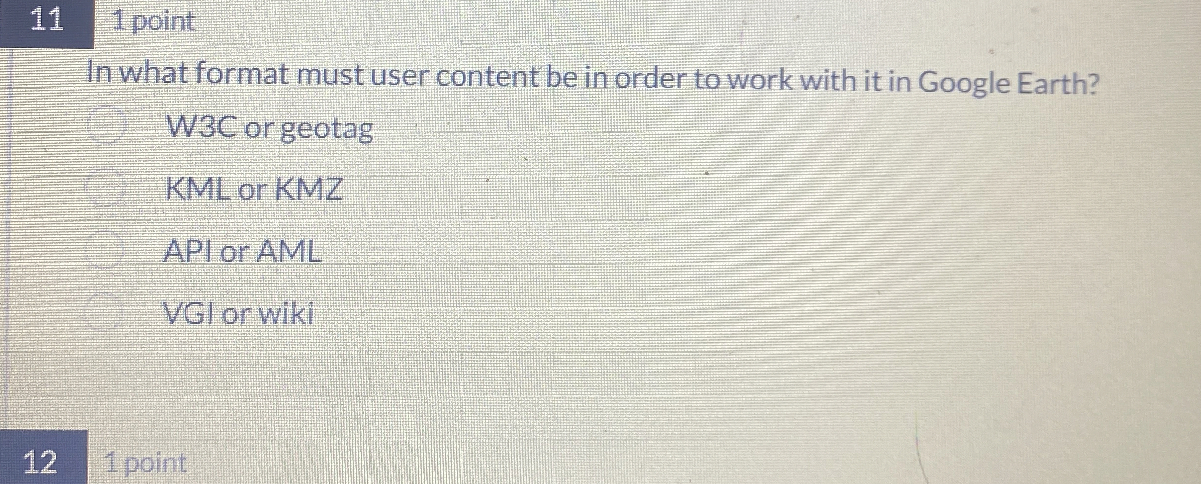 1 1 1 point In what format must user content be