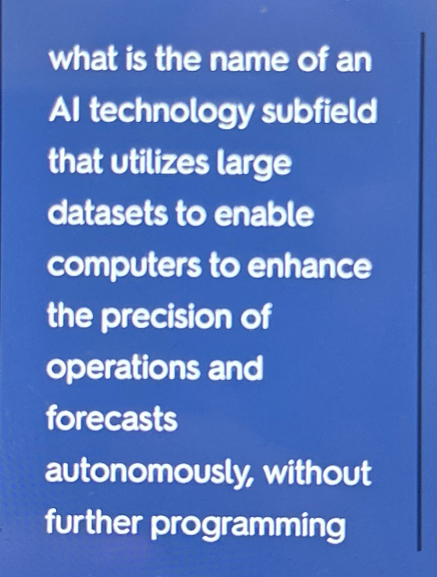 what is the name of an Al technology subfield