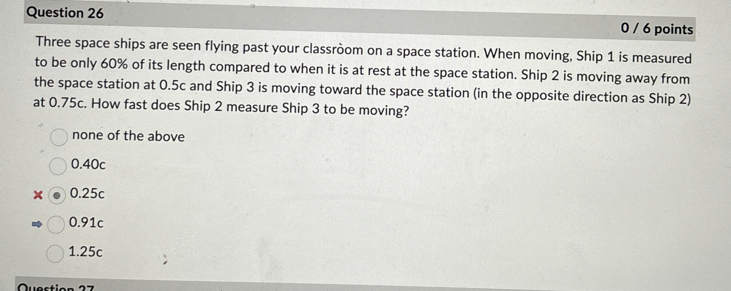 Question 2 6 0 6 points Three space ships are