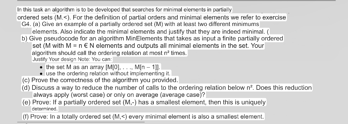 In this task an algorithm is to be developed that