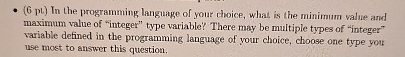 ( 6 pt ) In the programming language of your