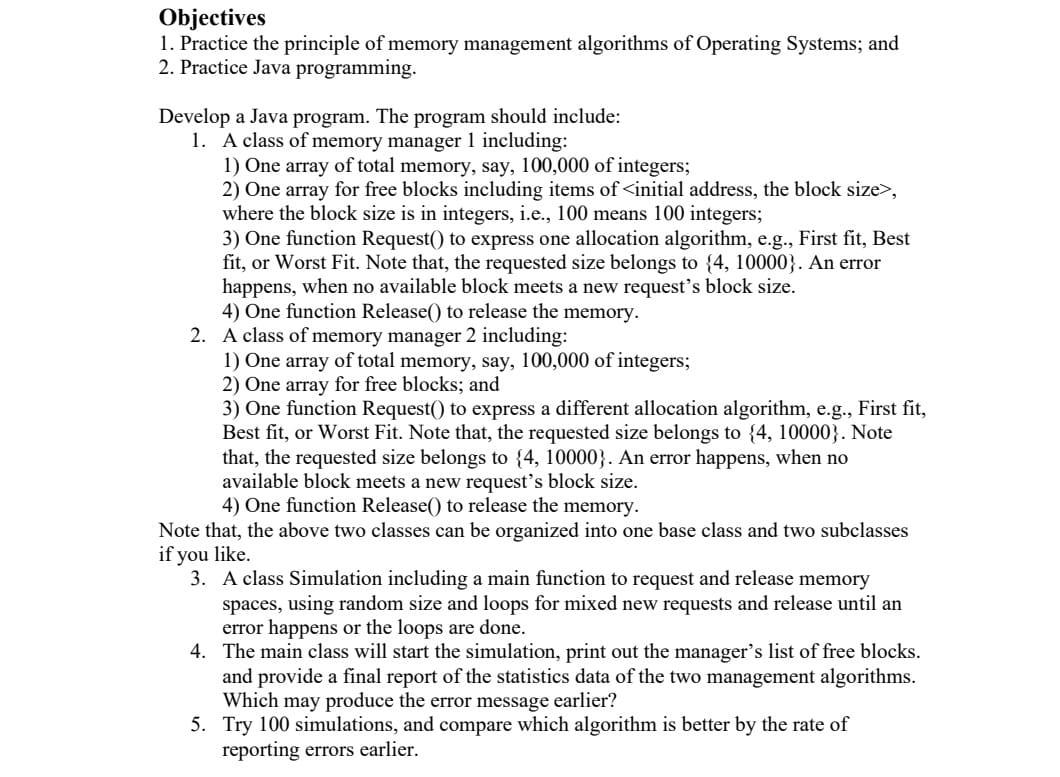 Objectives Practice the principle of memory