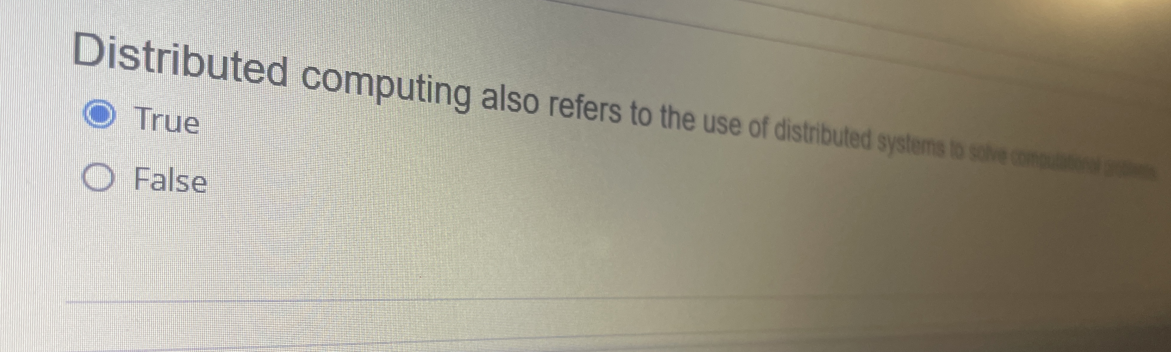 Distributed computing also refers to the use of
