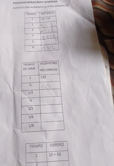 PROPORCIONALIDAD INVERSA. CUANDO UNA AUMENTA LA