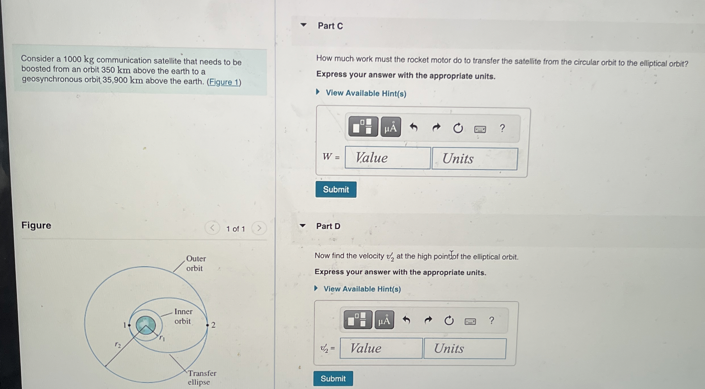 Part C Consider a 1 0 0 0 kg communication