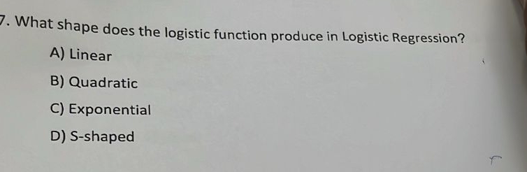 7 hat shape does the logistic function produce in
