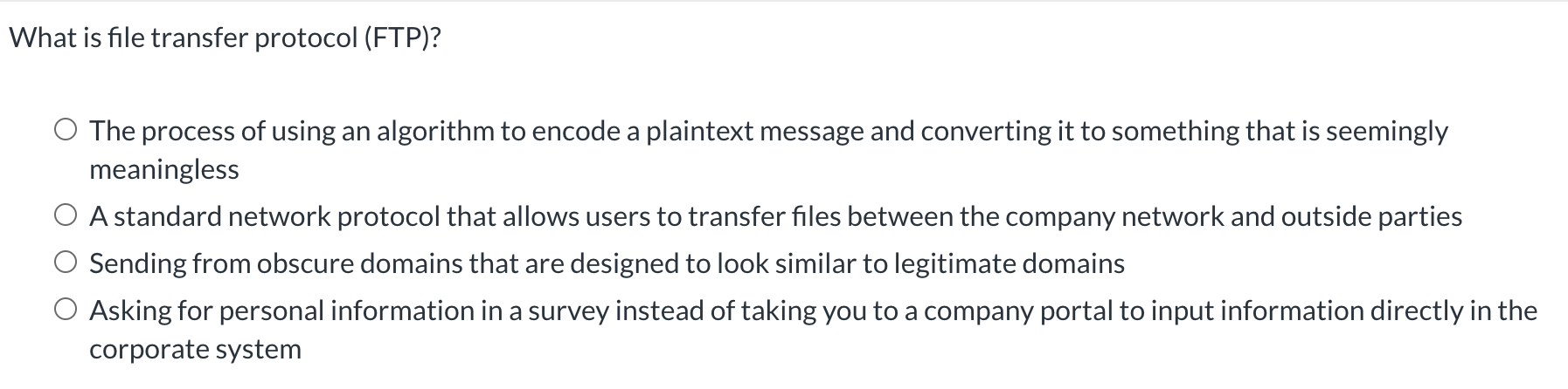 What is file transfer protocol ( FTP ) ? The