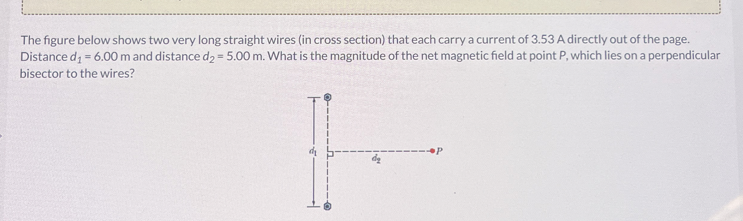 The figure below shows two very long straight