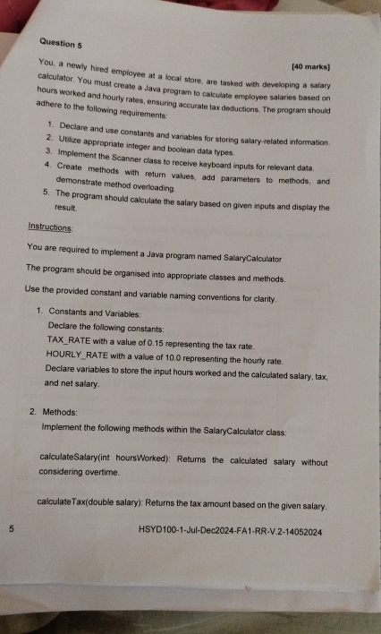 Question 5 calculator, You must croyee at a local