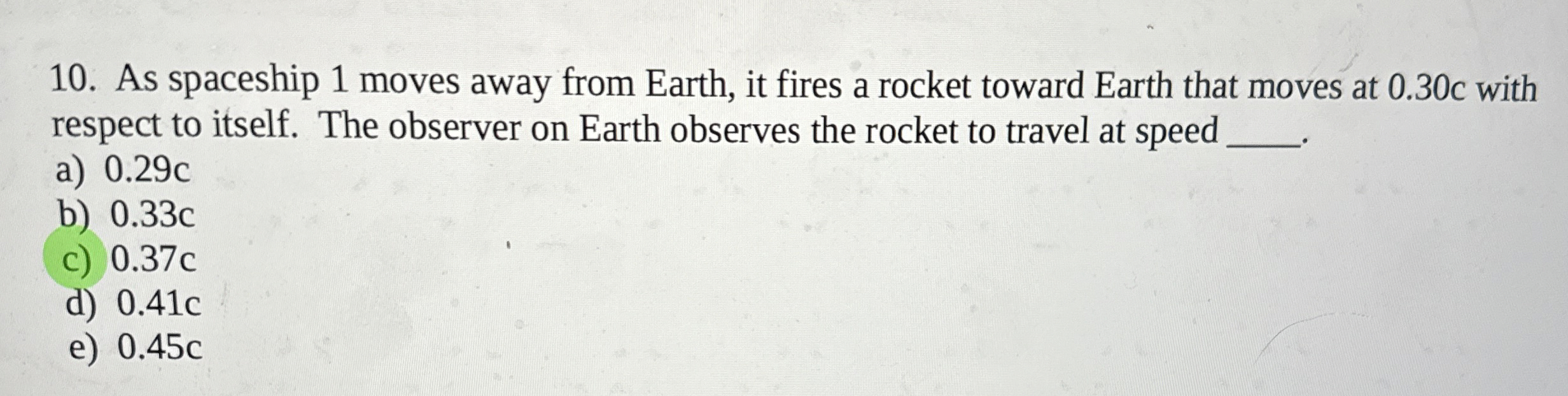 As spaceship 1 moves away from Earth, it fires a