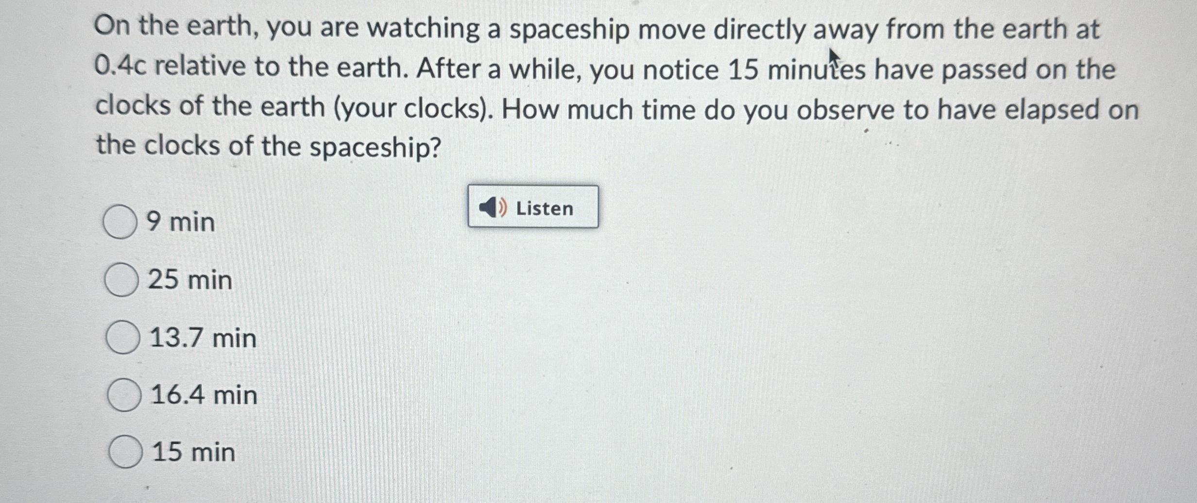On the earth, you are watching a spaceship move