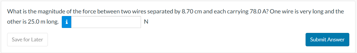 What is the magnitude of the force between two