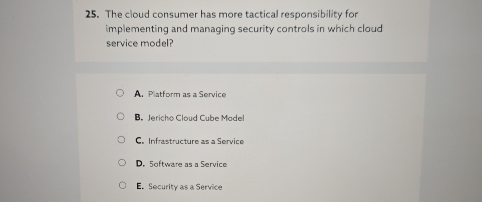 The cloud consumer has more tactical