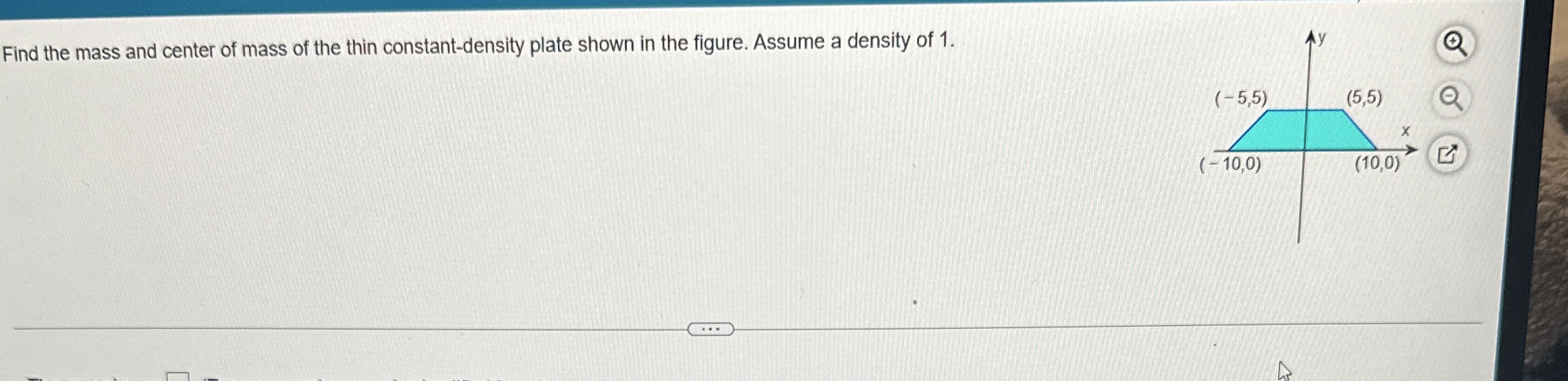 Find the mass and center of mass of the thin