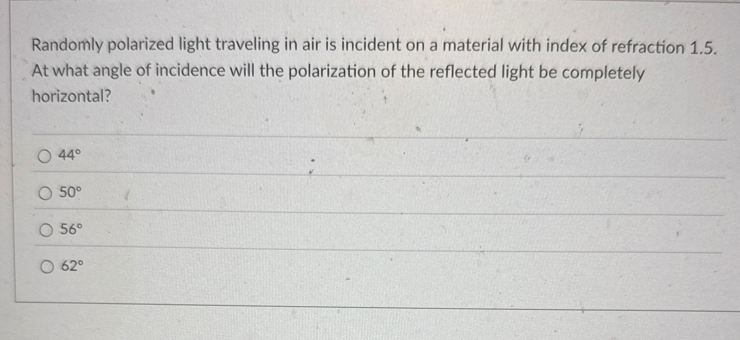 Randomly polarized light traveling in air is