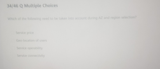 3 4 / 4 6 Q Multiple Choices Which of the