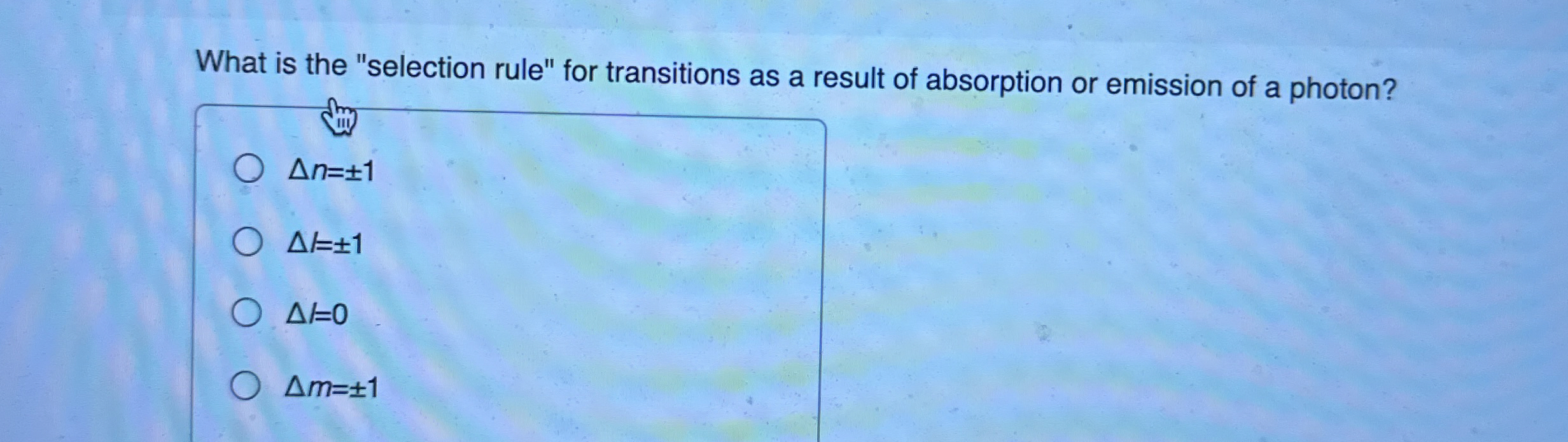 What is the "selection rule" for transitions as a
