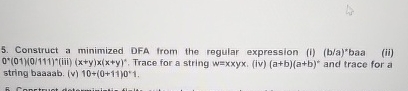 Construct a minimized DFA from the regular