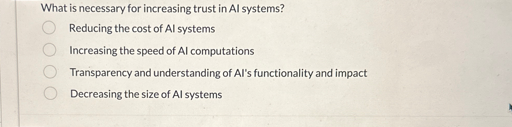 What is necessary for increasing trust in Al