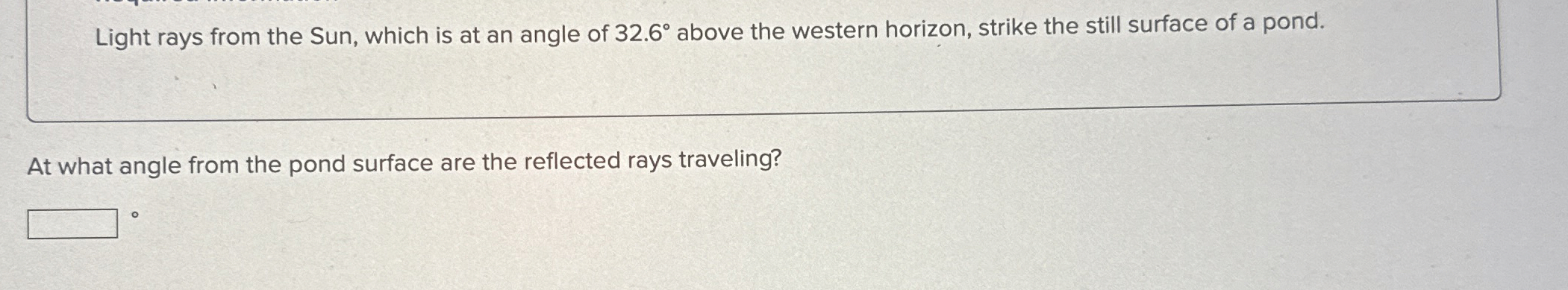 Light rays from the Sun, which is at an angle of