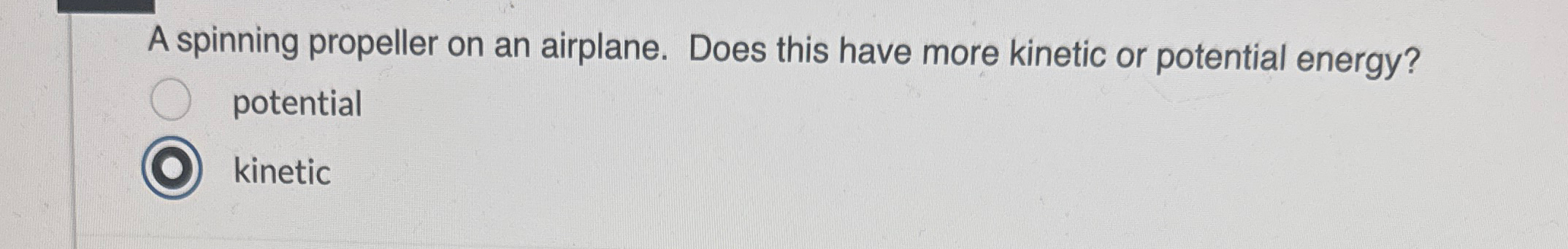 A spinning propeller on an airplane. Does this