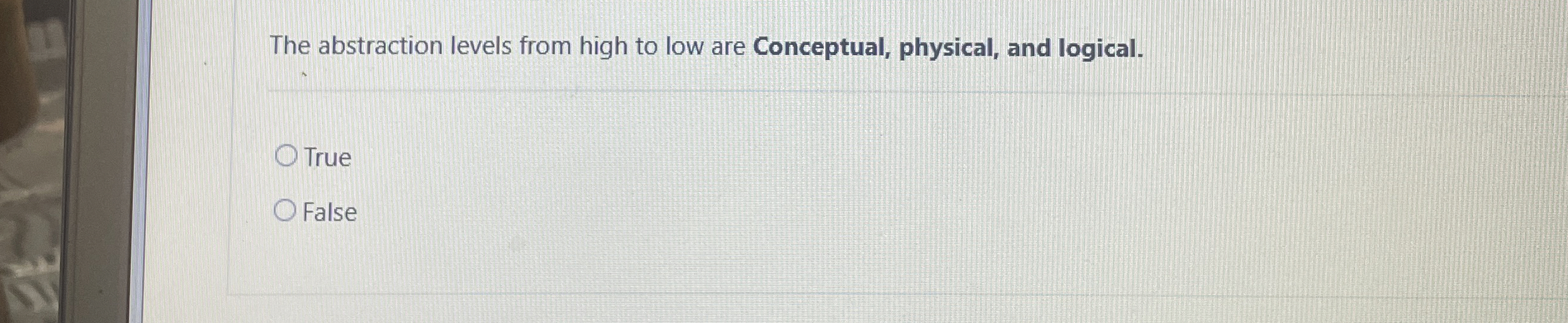 The abstraction levels from high to low are