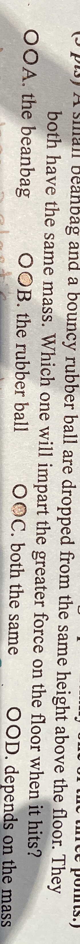 A small bean bag and a bouncy rubber ball are