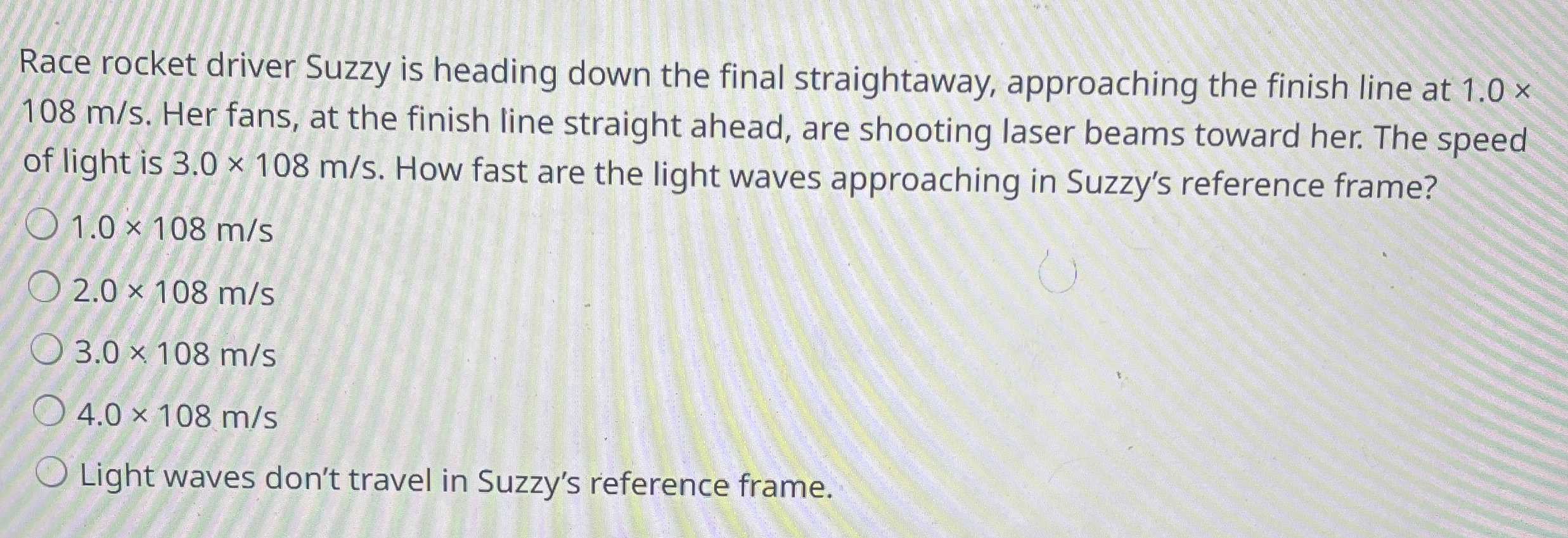 Race rocket driver Suzzy is heading down the