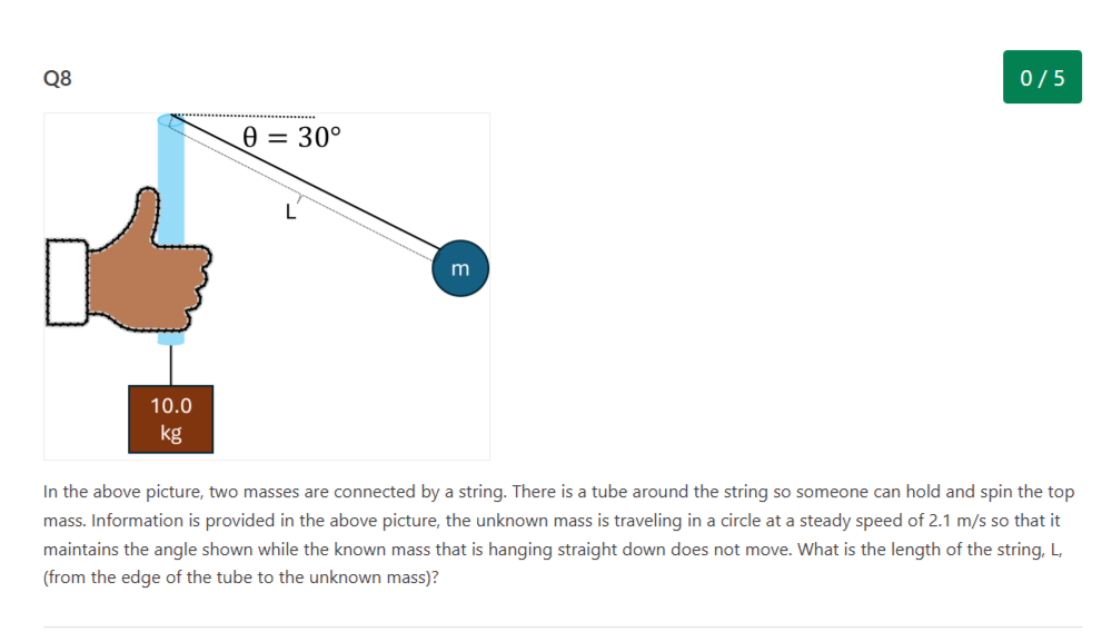 8 In the above picture, two masses are connected