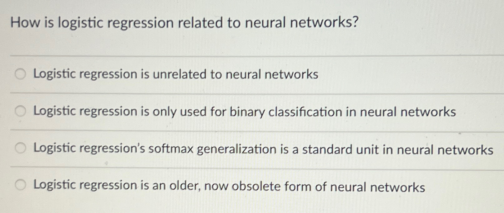 How is logistic regression related to neural