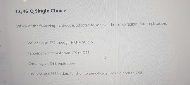 1 3 / 4 6 Q Single Choice Which of the following