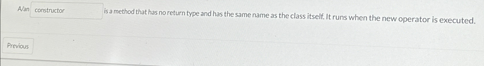 A _ _ _ _ _ _ is a method that has no return type