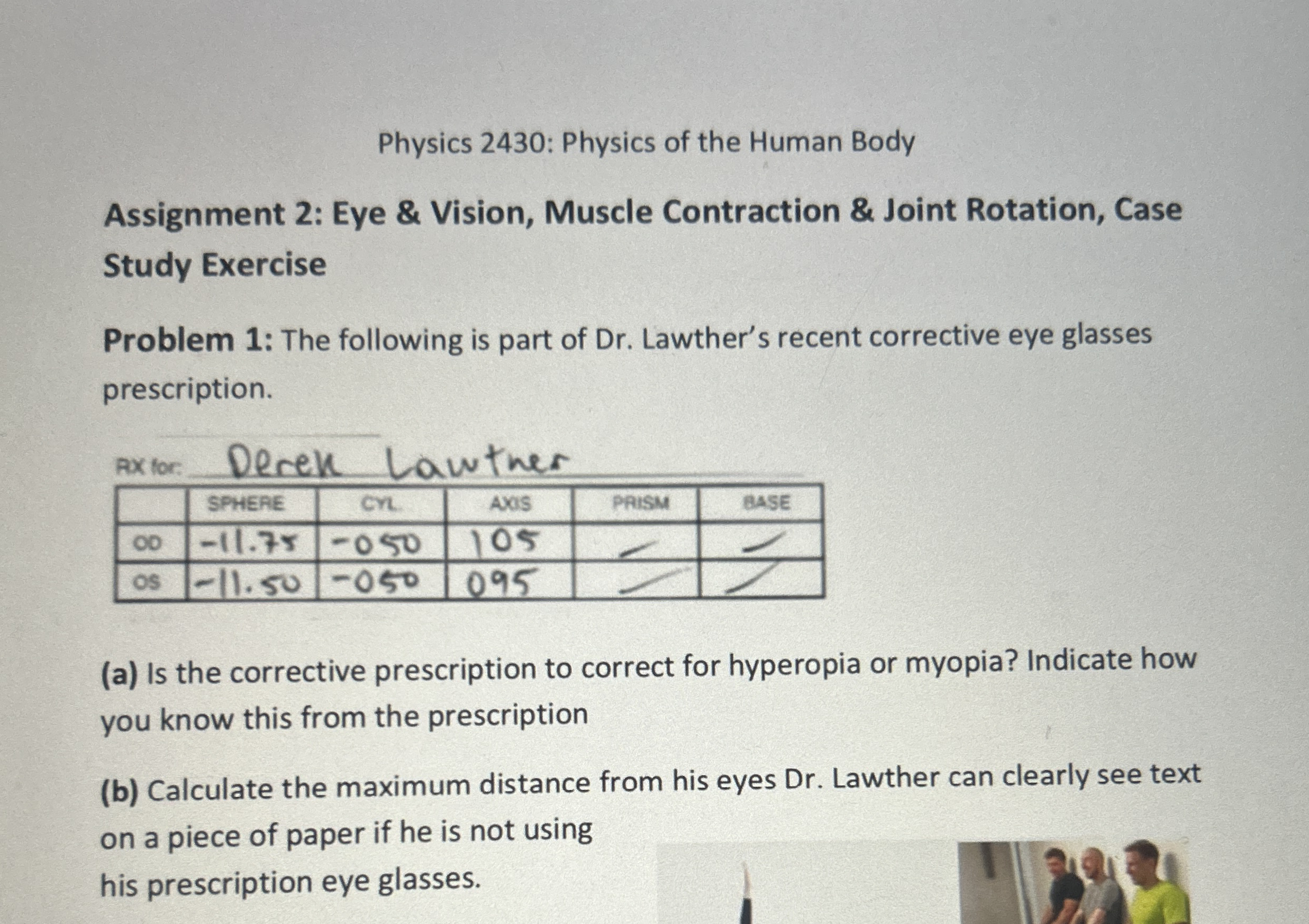 Physics 2 4 3 0 : Physics of the Human Body