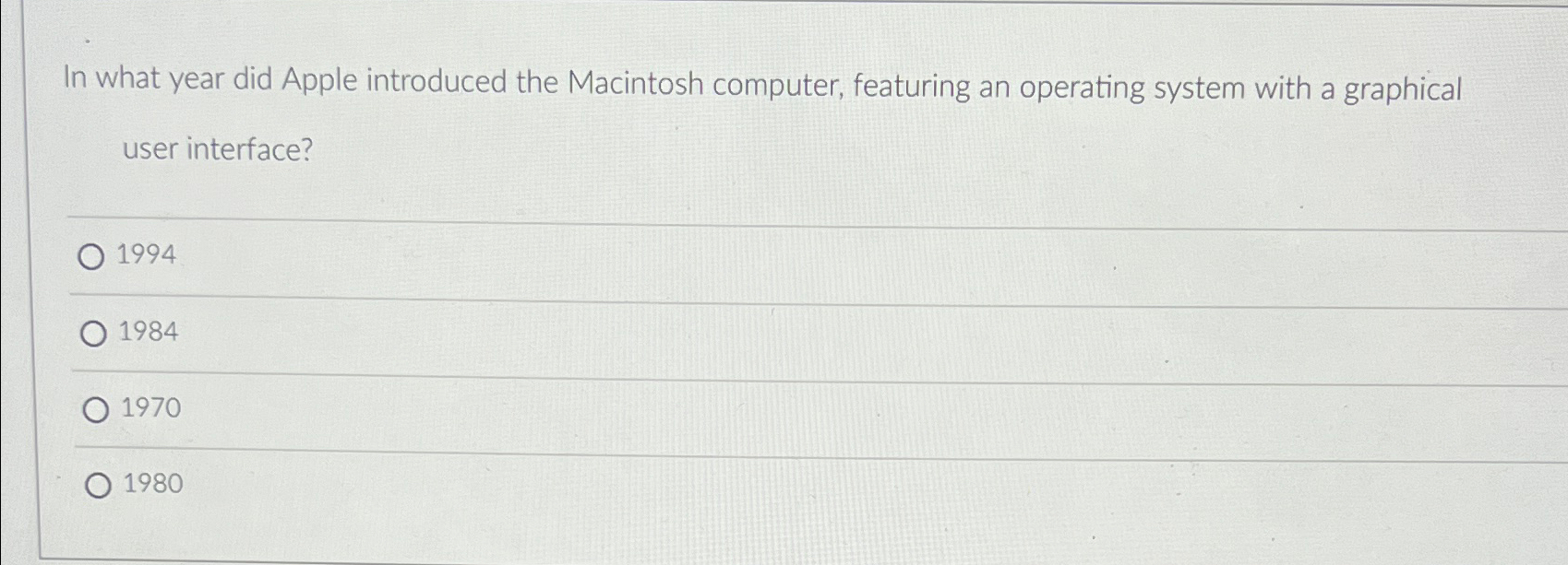 In what year did Apple introduced the Macintosh