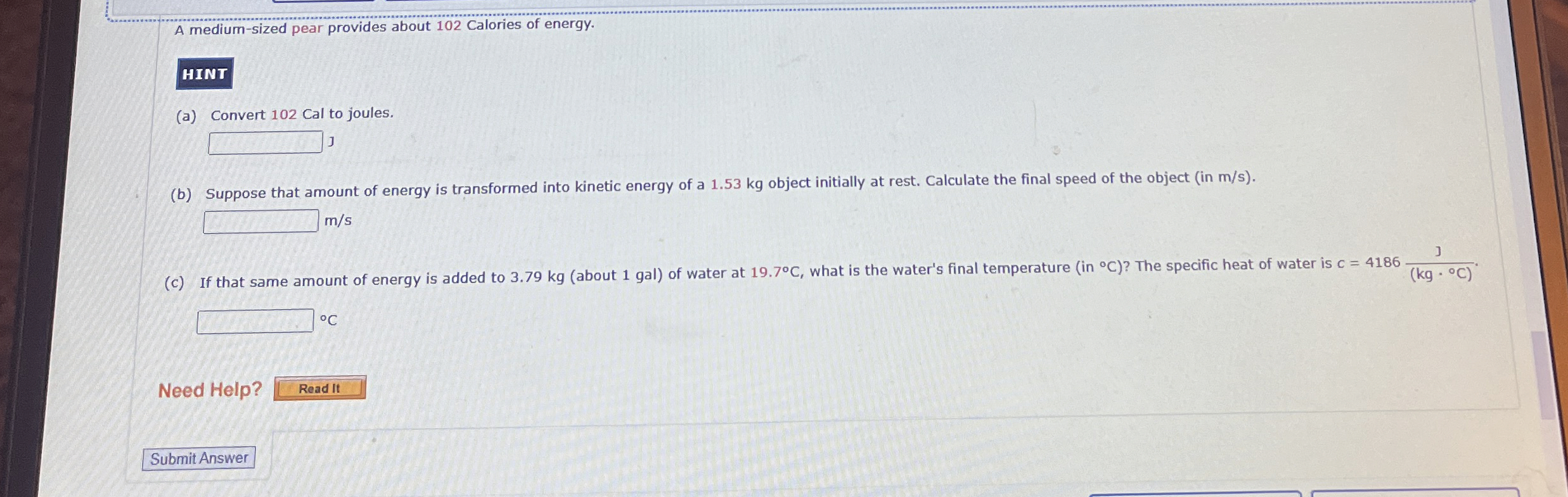 A medium - sized pear provides about 1 0 2