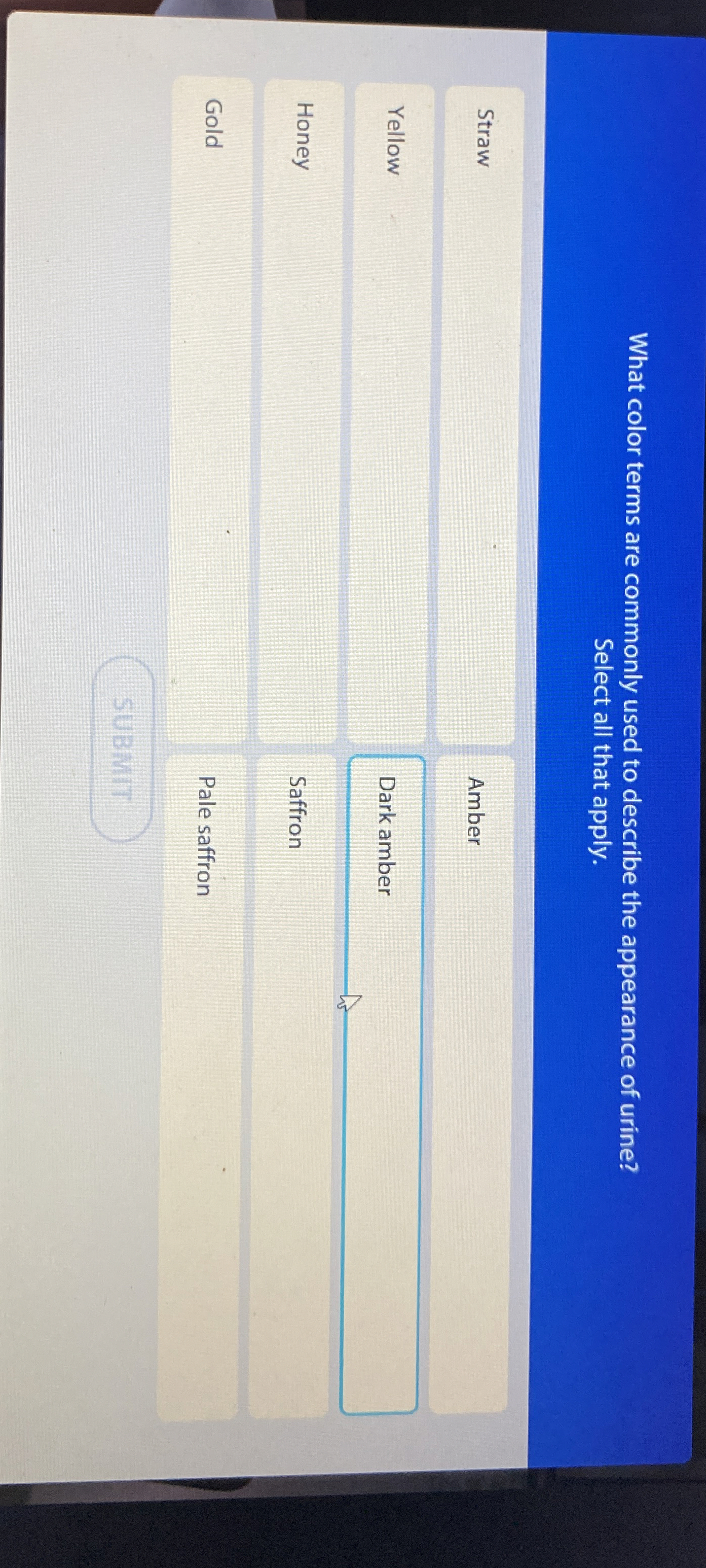 What color terms are commonly used to describe