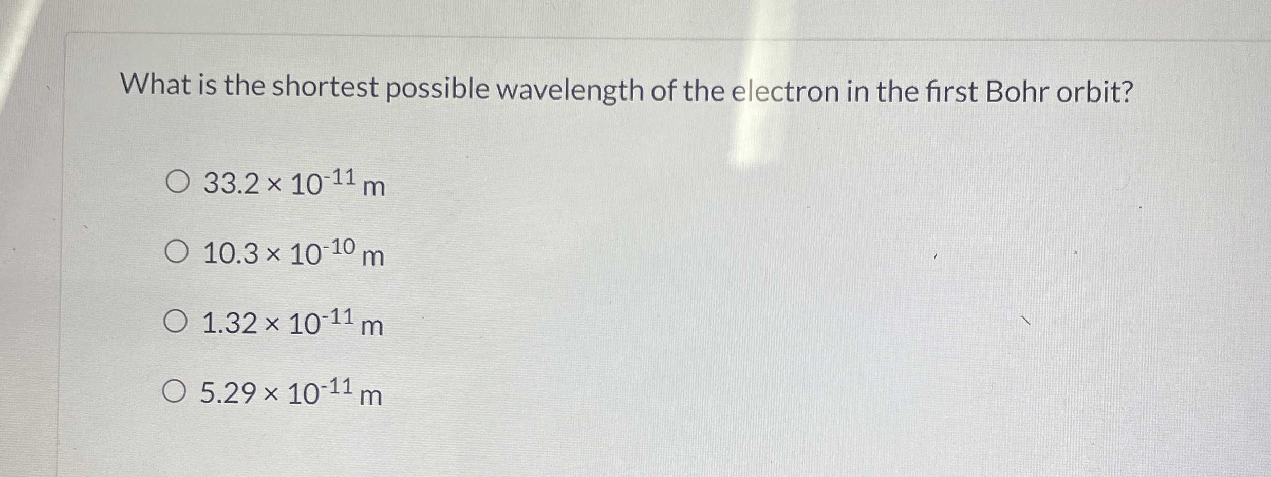 What is the shortest possible wavelength of the
