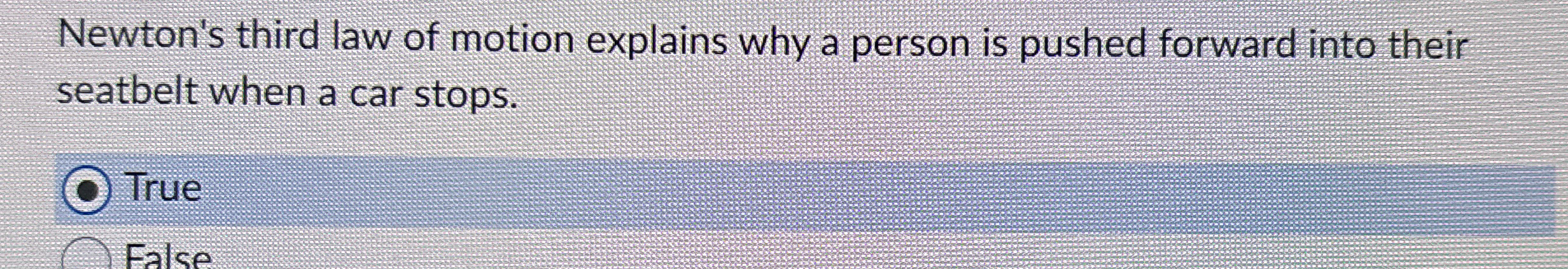 Newton's third law of motion explains why a