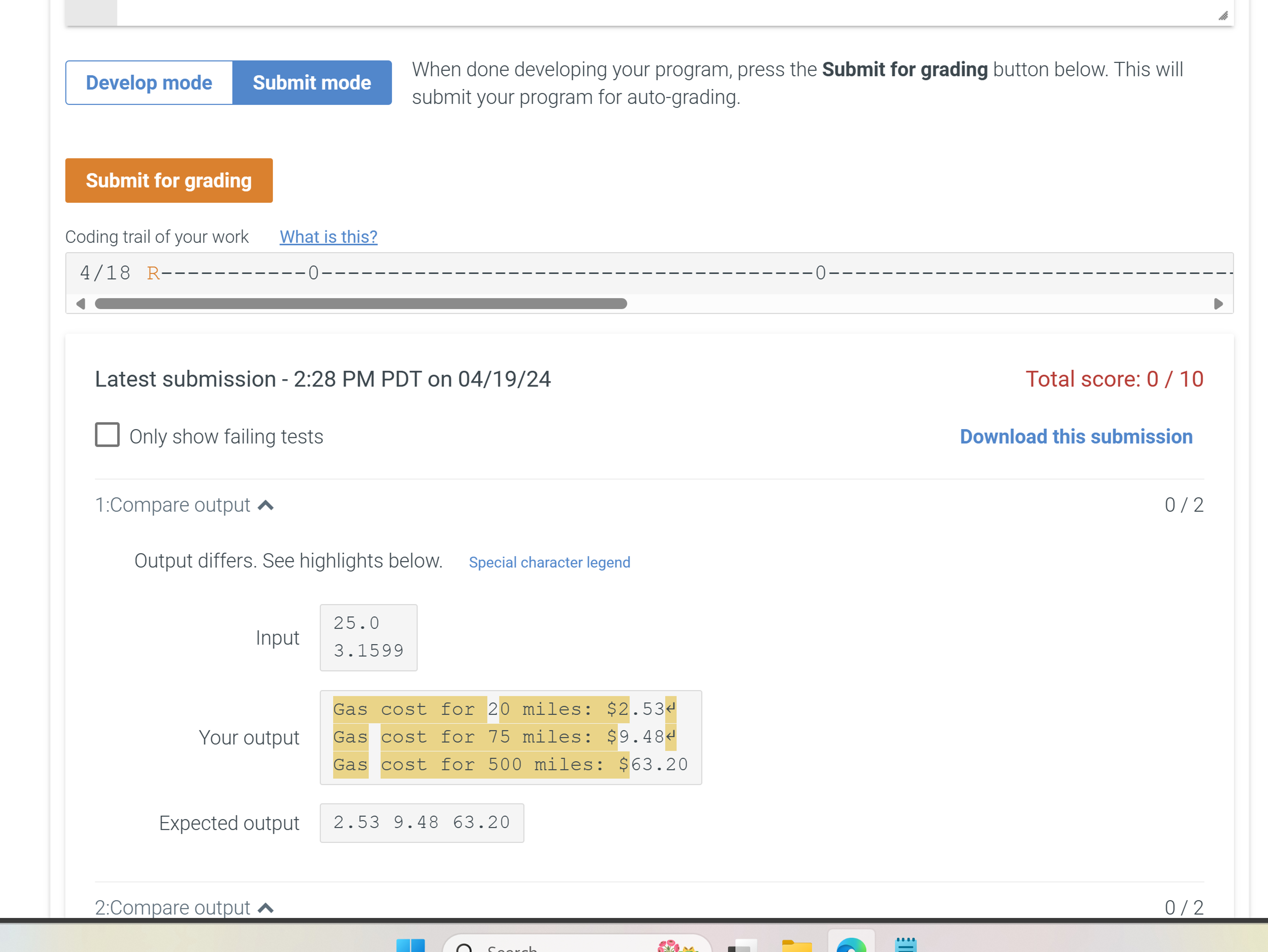 I cant seem to figure out how to fix my output