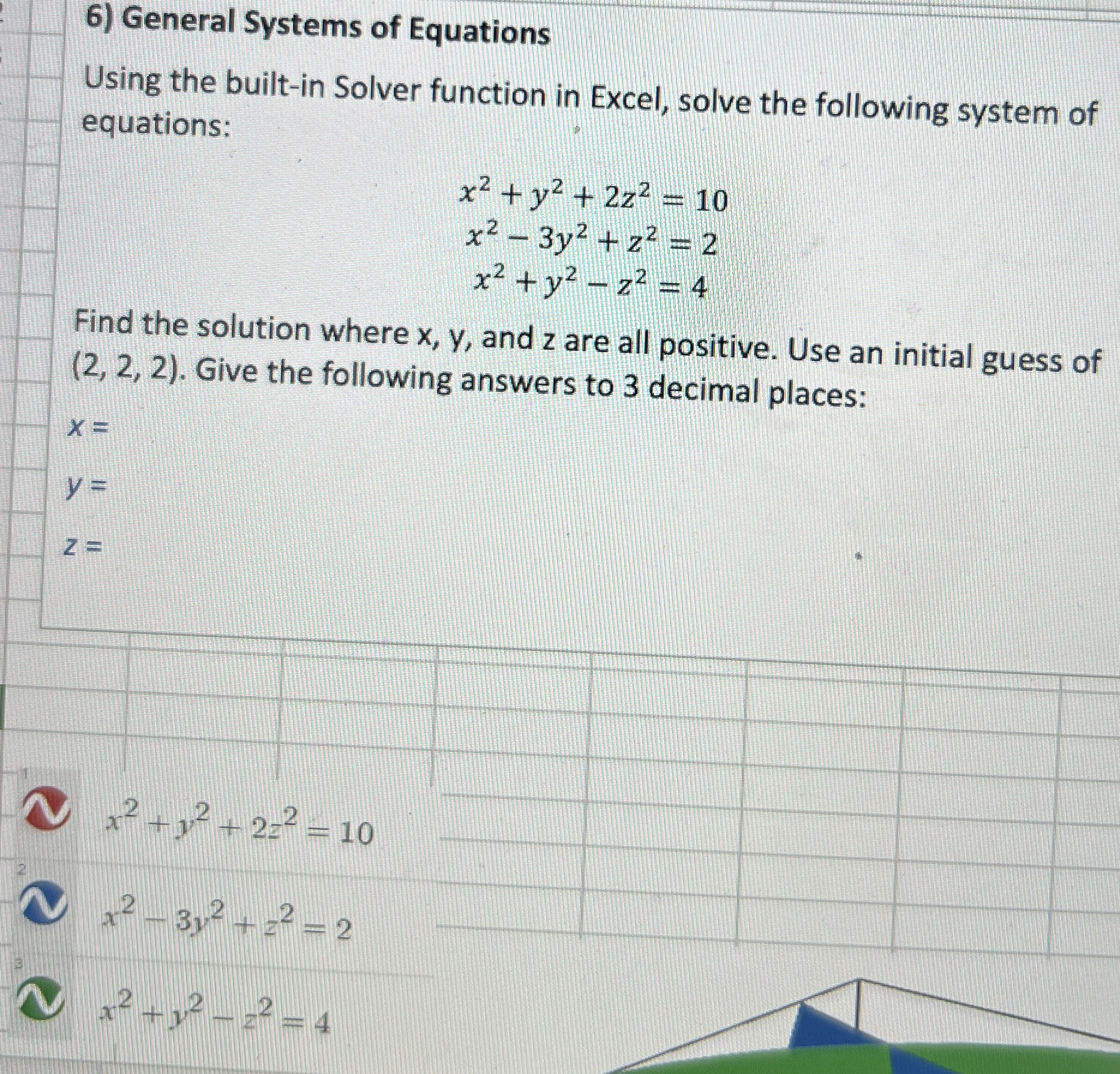 General Systems of Equations Using the built - in