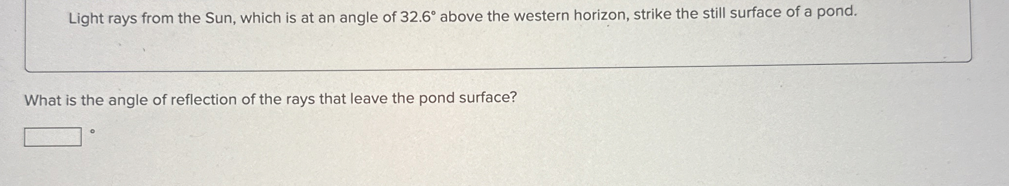 Light rays from the Sun, which is at an angle of