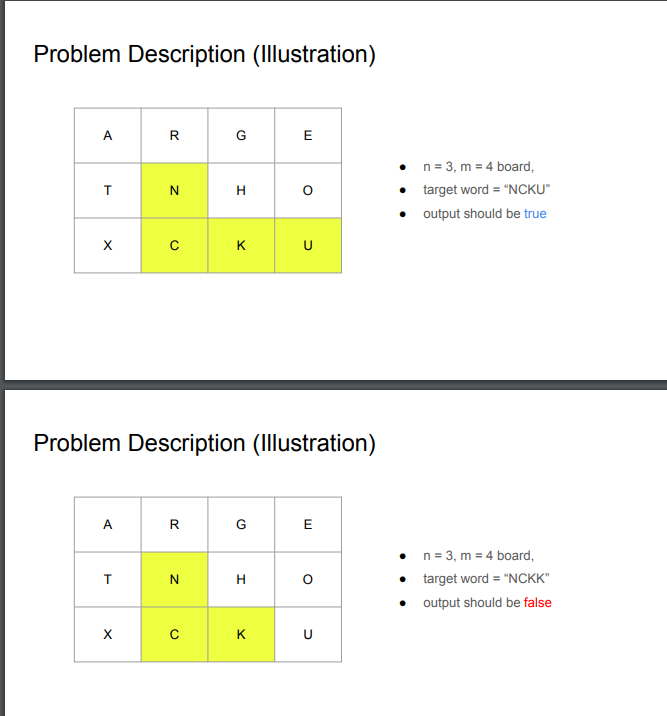 Problem: Find the word in board Description: