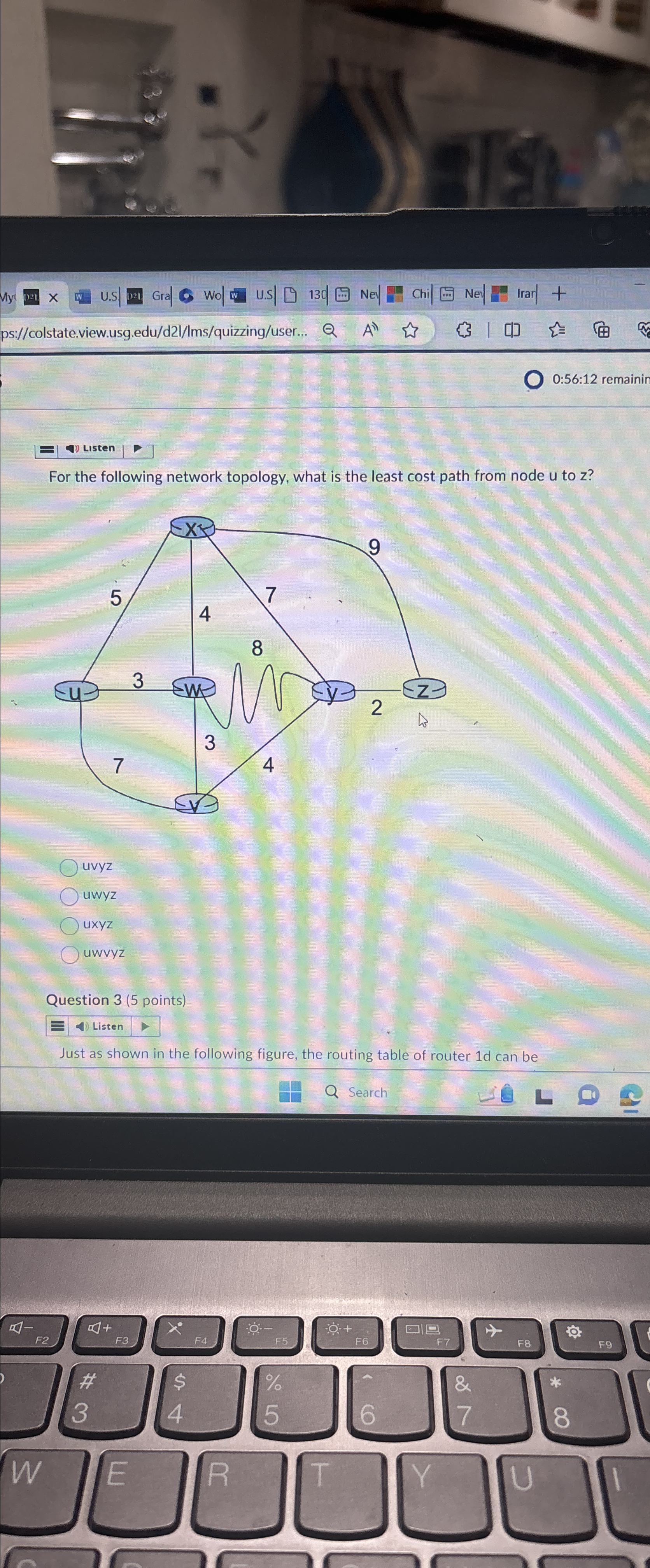 For the following network topology, what is the