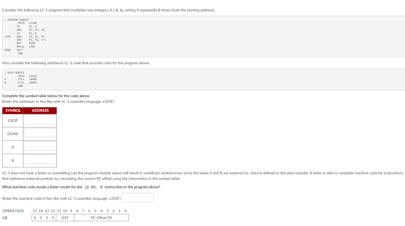 Consider the following LC - 3 program that