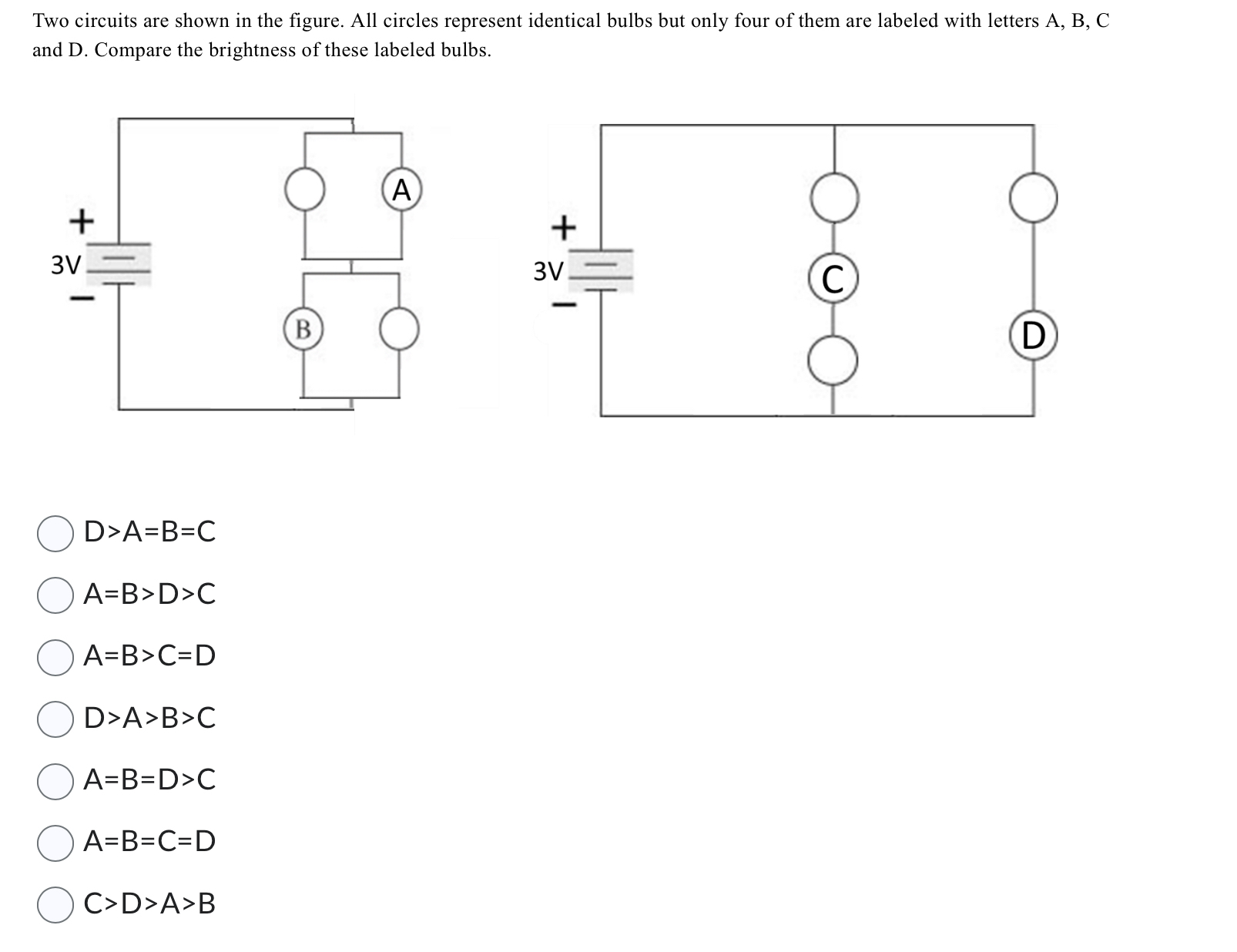 Two circuits are shown in the figure. All circles