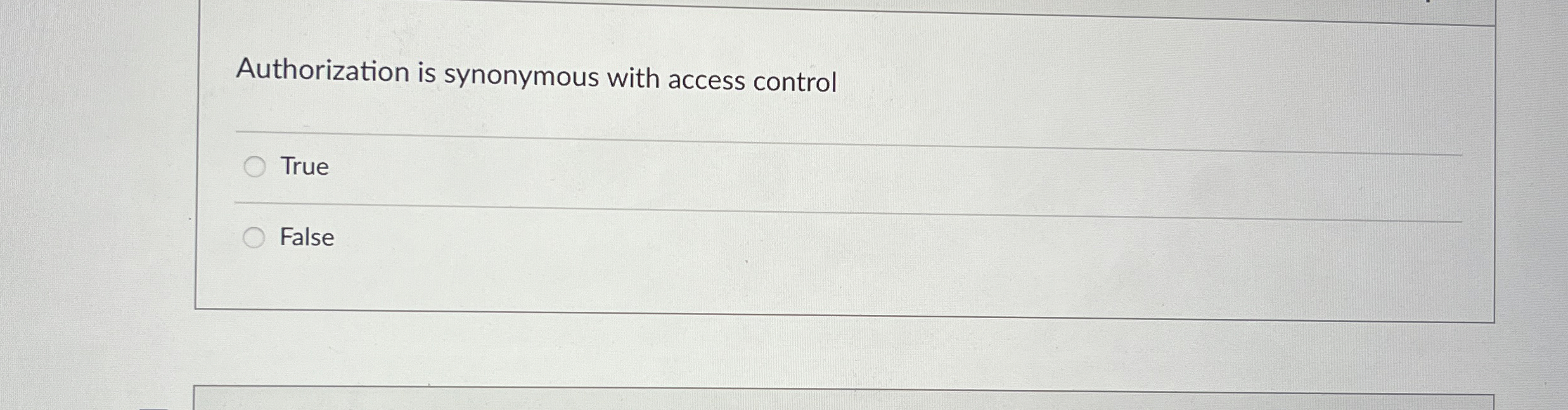 Authorization is synonymous with access control
