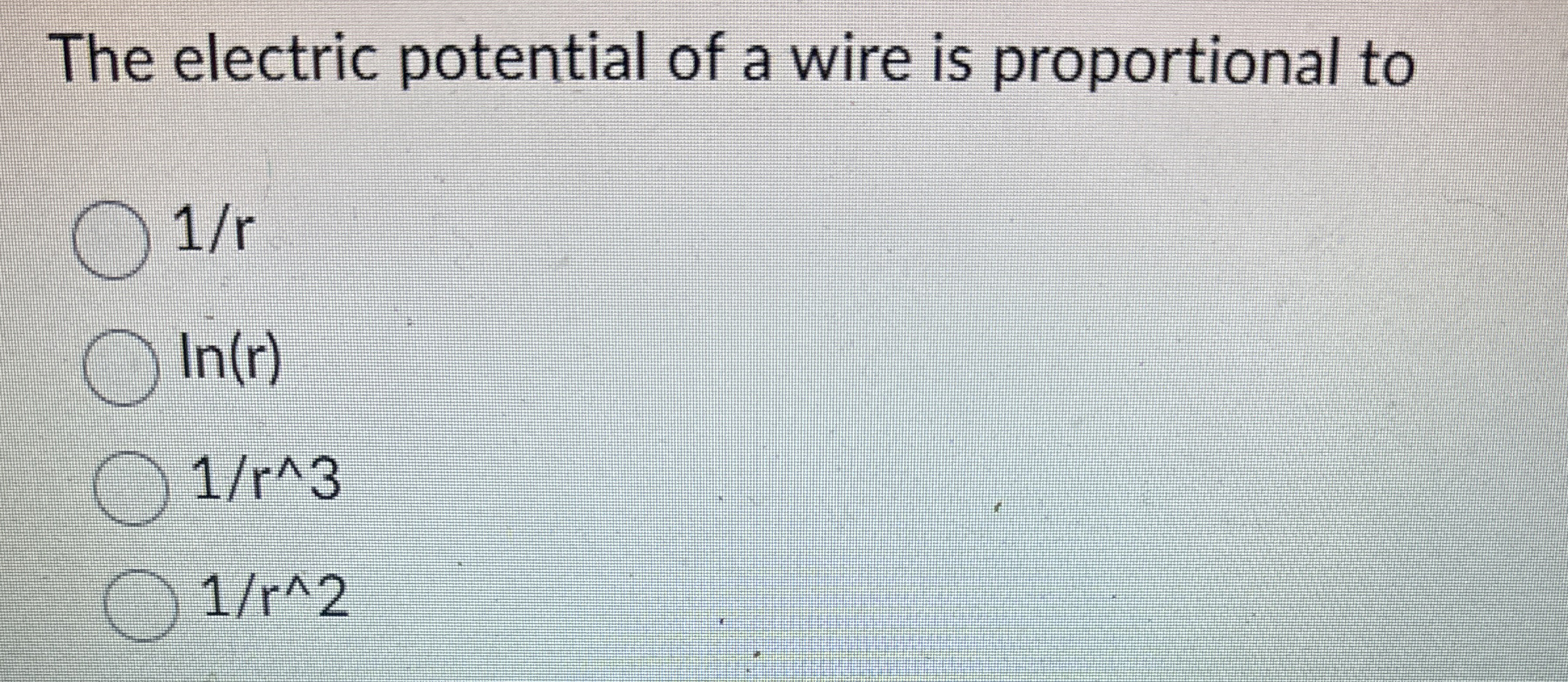 The electric potential of a wire is proportional